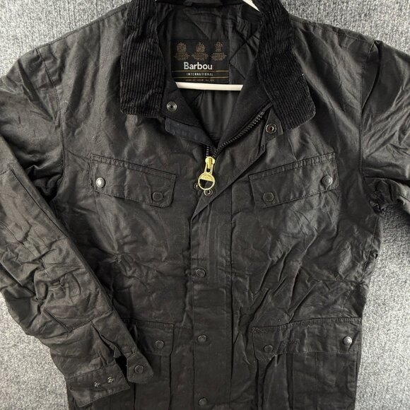 Barbour International Winter Ariel Waxed Jacket Full Zip SAMPLE Pockets Outdoor - Picture 1 of 16